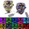 10 Cores Cosmask Halloween Neon Máscara LED Máscara de máscaras de máscaras Festa de luz Luz nas máscaras escuras e engraçadas Cosplay Forneceds WCW675