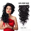 Elibess Marke Körperwelle Klipp in der Menschenhaar-Verlängerungen 100% Indian Remy Haar 120g / Set, Naturfarbe Braun Farboptionen