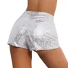 Heiße Damen Shorts Sommer Frauen Schwarz Booty Hohe Taille Shorts Pailletten Workout Leder Sexy Mini Kurze Hosen Spodenki Damskie