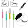 100st/Lot Silicone Spiral Cable Protector USB Laddningslinje Saver för mobiltelefon Kabelskyddsladdarhållare Kabelorganisatör