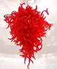 Lampor 100% munblåst borosilikat Murano Glas Ljuskrona Hängsmycke-Light Art Brilliancy Red Pendant Contemporary Crystal Light