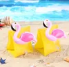 Crianças braçadeira inflável braçadeira dos desenhos animados natação flamingo caranguejo bebê nadar anéis safty ferramentas de apoio inflável float nadar anel de braço bandas