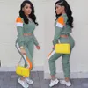 Women's Trainingspakken 2 Tweedelige Set Top en Broek Dames Trainingspak Casual Outfit Sportpak Groene Patchwork Sweatsuits Kleding Maat S-2XL1