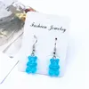 Sweet Cartoon Bear Stud Dangle Earring Harts Colorful Candy Color Lovely Animal Earrings For Women Girl Funny Party Jewelry Gift9116295