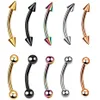 16g Colorful Spike&Ball Curved Eyebrow Barbell Piercing G23 Titanium Banana Ear Cartilage Tragus Piercing Jewelry