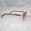 Vintage de madeira óculos de sol redondos Homens Enrole Madeira óculos de sol Mulheres Retro Óculos Limpar óculos de armação Óculos de Oculos Shades