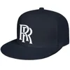 Rolls Royce Logo masculino e feminino snap back boné de beisebol legal em branco Hip Hopflat brimhats símbolo logotipo emblema RR LOGO Azul angustiado 4071287