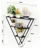 Metal shelf on the wall Creative iron art Bedroom Furniture hanging triangular Decorative clapboard Flower rack