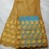 5 Yards/pc Top vente orange africain soluble dans l'eau tissu feuilles style broderie français maille guipure dentelle pour s'habiller BW55-3