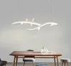 Modern Led Hanging Pendant Lamps For Dining Room Kitchen Room Bar Shop Chandelier White With Bird 90-260V