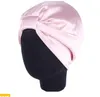 6 couleurs Satin Bonnet Salon Bonnet nuit cheveux chapeau pour cheveux bouclés naturels Double élastique bain sommeil femmes couvre-tête Wrap Hat