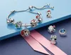 Authentic Christmas Snowman Red Winter Hat Charm S925 Sterling Silver Bead Stitch Charms Fit For Pandora Bracelet DIY Beads