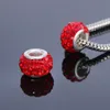 DIY Pandora Charms Disco Crystal Loose Beads for Bracelets European Women Jewelry Accessories Black Red Blue 9 Colors