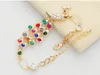 Mode Charm Gold Legering Kleurrijke Pauw Bracelet Mujer Rainbow Armbanden Crystal Sieraden Bracet voor Dames Gift Armbanden