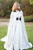 Fluwelen Kerstmis Hooded Cloak Bridal Cape Winter Floor Lengte Jas Bruiloft Wraps Velvet Wedding Jacks