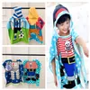 Children hooded bathrobe cape cartoon printed bathrobe beach towel baby sun block shawl Kids animal shark Nightgown Towels Hooded bathrobes