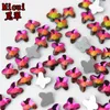 DIY Giyim Aplike ZZ712 için Micui 100pcs 5 * 5.2mm Kelebek Şekil HotFix Flatback Kristaller Cam Rhinestones Tırnak Yapay elmas