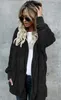 Autumn Winter New Women Plus Size Long Cardigan Hooded Sleeve Casual Sweaters Kvinnliga solid överdimensionerad Loose Coat