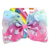 ドロップ8 inchquotjojo Girls Siwa Unicorn Collection Coral Coloral Hairpin Large Hair Bows Hair Accessories 8PC7848837