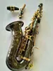 Nya saxofon Professionella munstycken varumärken Soprano Saxofon Yanagisawa S-991 Black Nickel Plating Gold Brass Sax