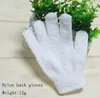 Gants blancs nettoyage du corps douche gants en nylon gant de bain exfoliant taille flexible cinq doigts gants de bain salle de bain Supplie5272186