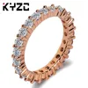 Fashion-Boom-vente bague en diamant à une rangée bagues de queue en or rose pour femme