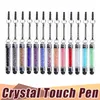 2000 pcs/lot vente en gros bonne qualité prise anti-poussière stylo tactile stylet en cristal ultra-doux haute sensibilité pour téléphone portable PC tablette