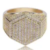 With Side Stones Mens Ring Iced Out 3A Rhinestones Rings Sumptuous Jewlry Gold Silver Fashion Jewelry Wholesale Hip Hop