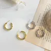 Nouveau Punk Rock 4.9mm Épais Tube Grand Cercle Rond Boucles D'oreilles Pour Les Femmes 925 En Argent Sterling C Forme Boucle D'oreille