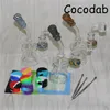 Glas Bong DAB RUG Recycler Olie Rigs Heady Bongs Water Pipes met 14mm Quartz Banger Dabber Tool, Silicone Mats and Containers