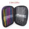 Knitting Needle Hand Sewing Tools Multicolour Aluminium Crochet Hooks Metal Crochet Sweater Needles 22Pcs/Set
