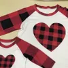 T-shirt da donna ad assorbimento del sudore San Valentino Love Heart Camicetta a quadri Camicetta a maniche lunghe T-shirt girocollo femminile Top traspirante elastico DH0844