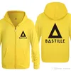 Męskie Baptpie Bastille Drukowane Mężczyźni Bluzy Zipper Kurtka Polar Pełna Rękaw Płaszcz Hip Hop Man Bluza Deskorolka Streetwear