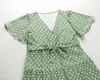 Casual Dresses Women Pleated V-neck Polka Short Sleeve Dress Spring And Autumn Clothes Sexy