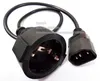 IEC 320 C14 Man till CEE 7/7 European Female Schuko Socket Adapter Cable UPS PDU Power bly ca 60cm / 1pcs