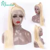 Monstar Pre Plucked 1b 613/613 Lace Front Human Hair Wig 150% Density 26 Inch Blonde Brazilian Remy Straight Wig For Black Women Y190713