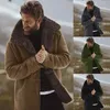 Gabardina gruesa y cálida de lana para hombre, prendas de vestir largas, abrigo con botones, impermeable, a prueba de viento, chaqueta de invierno para hombre, envío directo, 2019