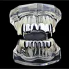 Novo ajuste personalizado para o ouro prateado hip hop dentes grillz inferior vampiro lades dentes grades tampas de jóias de jóias de jóias 260d