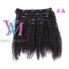 100% obearbetad 100 g 120g 140g 160g Afro Kinky Curly Straight 4a 4b 4c Clip in Ins Virgin Remy Human Hair Extensions
