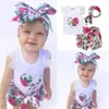 2017 New Hot Summer Toddler Kids Baby Girls Outfits Clothes T-Shirt Topps+byxor/shorts/kjol 2st.