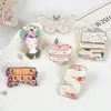 Handcraft Girl Banner Enamel Pin Badge Keyboard Butterfly Brooch Bag Denim Shirt Lapel Pin Romantic Flower Jewelry Gift