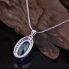 Klasik Çok Renkli Mystic Topaz Gemstone 925 Gümüş Kolye Yumurta Şekilli Kadınlar için YENI Tatil Jewlery Hediyeler Rusya Amerika Birleşik Devletleri Avustralya