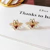 Femmes Vintage abeille boucle d'oreille perle strass insecte abeille boucle d'oreille cadeau pour amour copine mode bijoux Epacket expédition