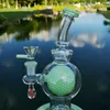 Unique Bongs Showerhead Perc Glass Bong Ball Water Pipes Green Dab Rigs Thick Oil Rigs Small Glass Bong XL-1971