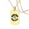 Gold Black Life Motal Ожерелье Протест Черный Военный Бренд Женская Мода Хип-Хоп Ювелирные Изделия Мужская Нержавеющая Сталь Кулон Ожерелья 16 Дизайн