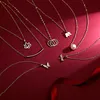 Classic Fashion Friendship Bar Pendant Necklaces Lucky Elephant Star Pearl Circle Necklace for Women Gift Card
