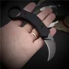 1 st SMALL TACTICAL KARAMBIT CLAW KNIFE 440C Black Stone Wash Blade Blacks G10 Handtag Claw Knives med KYDEX