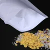 Saco de papel kraft Branco Levante-se sacos de armazenamento com Matte Janela e Zipper Food Snack Nuts Pouch para a Alimentação