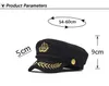 2021 explosion models cotton crown navy hat gold thread embroidery men and women sailor dance performance five-pointed star flat top hats