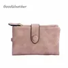 Designer Women Wristlet plånbok med remmyntficka vintage mjuk rosa mocka handväska damma mapp pengar klämmor 6Kolors Billetera Y1256N